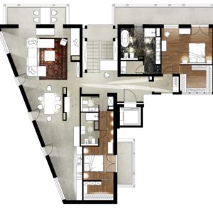 Kraków penthouse plan